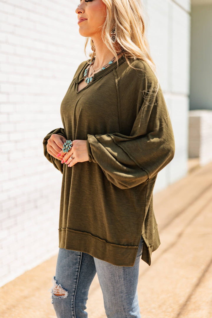 Flowy Split Neck Top Andrée by Unit