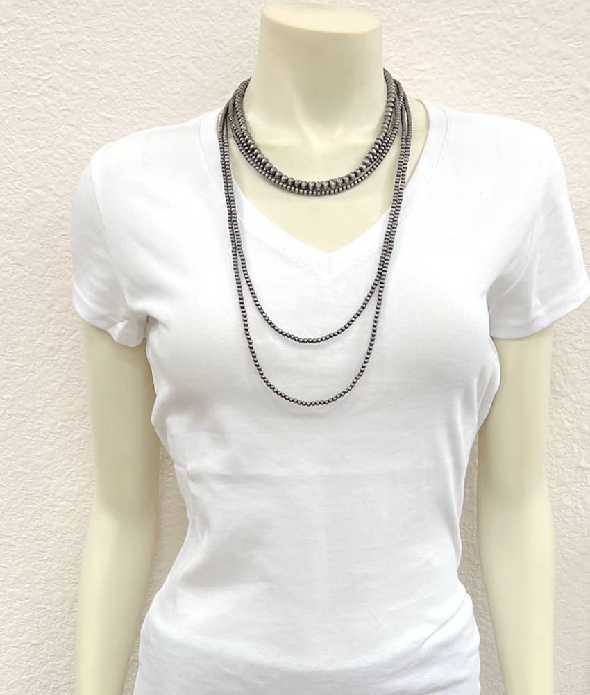 735472, 30-inch 5-strand Navajo Bead Necklace NECKLACE ISAC Trading Inc