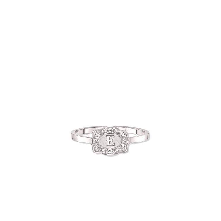 NEW SpurWest Ultra Mini Belt Buckle Ring (Initial) - Silver SpurWest