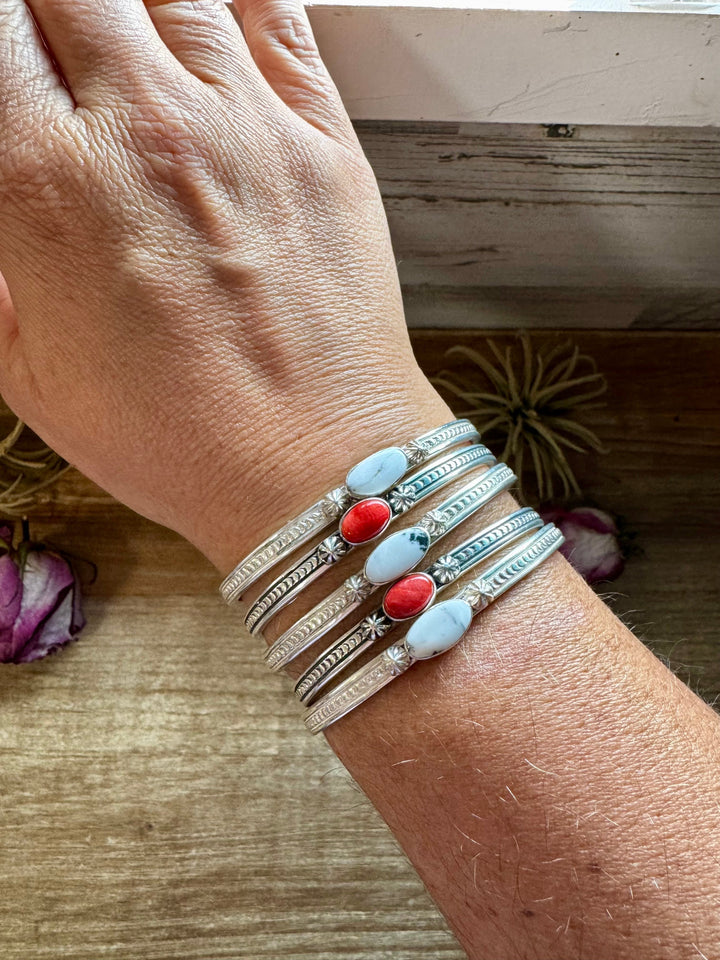 White Buffalo or Red Spiny Cuff Bracelet – Sterling Silver Bracelets Shopify Collective The Bijoux FAB Jewelry The Bijoux FAB Jewelry