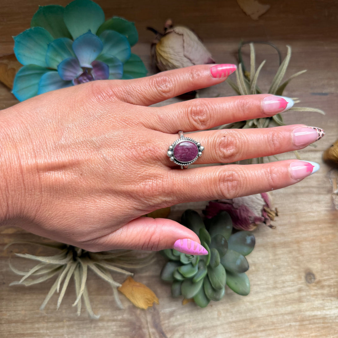 143 - Sterling Silver Purple Spiny Oyster Medicine Man Eye Stamped Stacking Ring by Jason Ogg Ring Shopify Collective The Bijoux FAB Jewelry The Bijoux FAB Jewelry