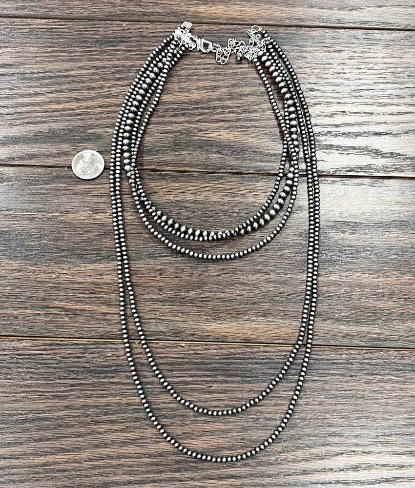 735472, 30-inch 5-strand Navajo Bead Necklace NECKLACE ISAC Trading Inc