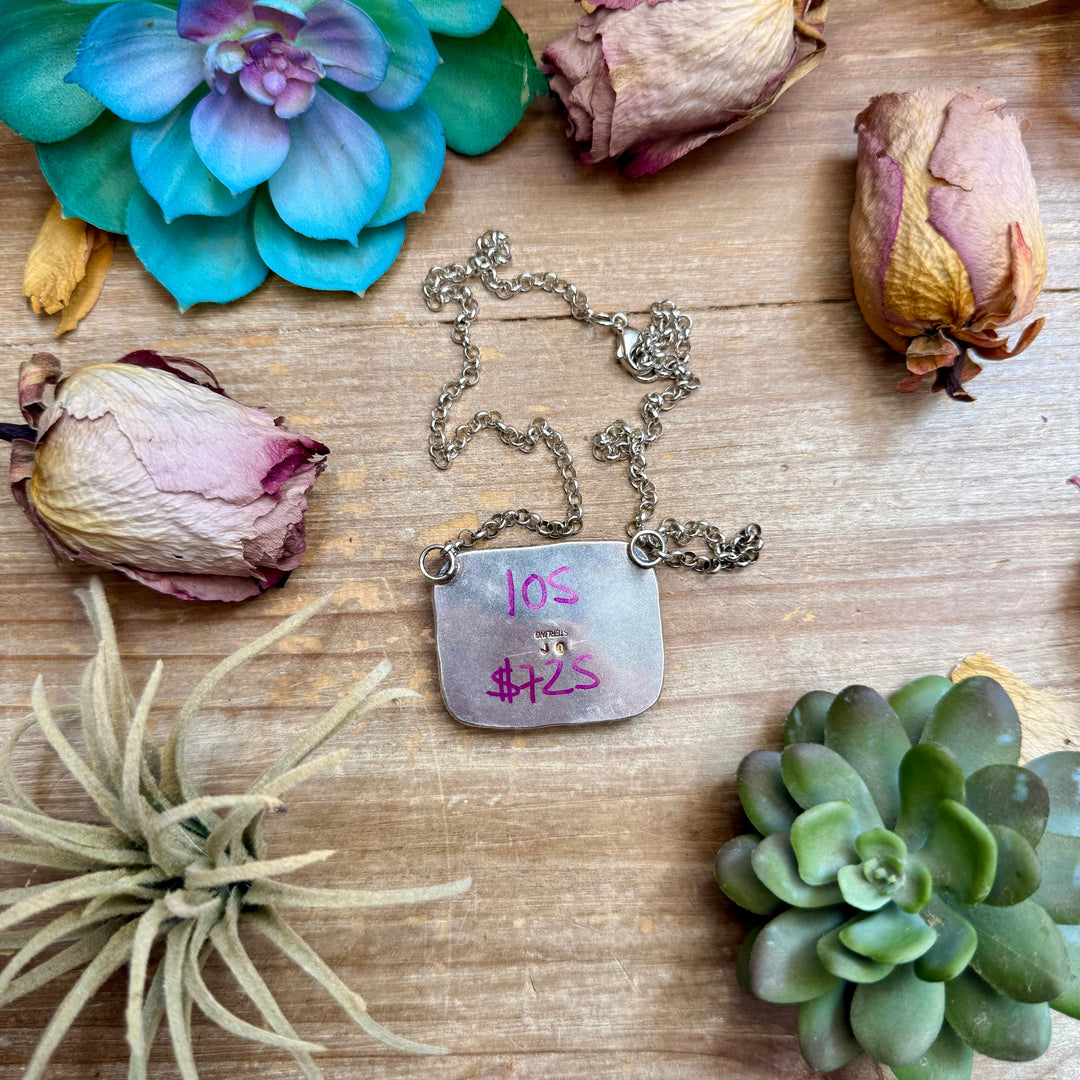 105 - Sterling Silver Pilot Mountain Turquoise Bar Necklace by Jason Ogg Necklaces Shopify Collective The Bijoux FAB Jewelry The Bijoux FAB Jewelry