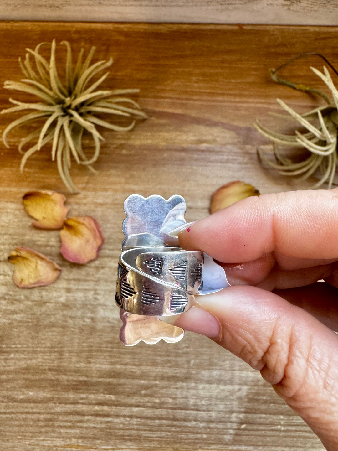 Adjustable Rectangle Ring with 21 Kingman Turquoise – Sterling Silver ring Shopify Collective The Bijoux FAB Jewelry The Bijoux FAB Jewelry