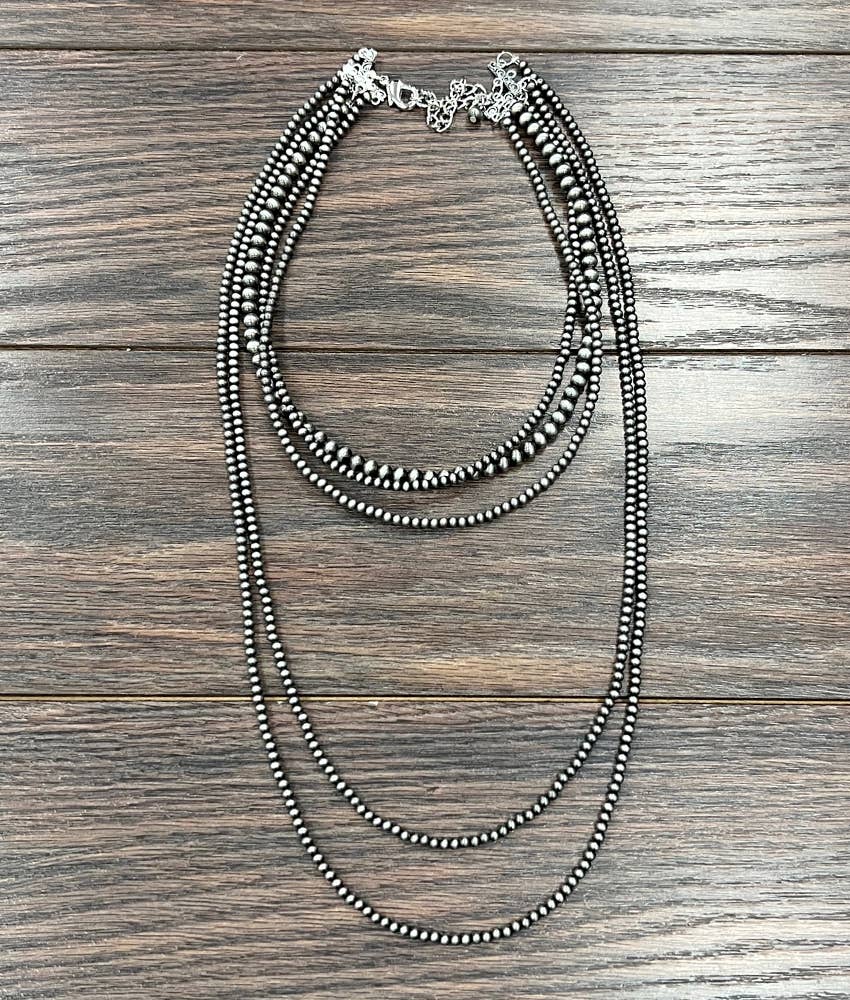 735472, 30-inch 5-strand Navajo Bead Necklace NECKLACE ISAC Trading Inc