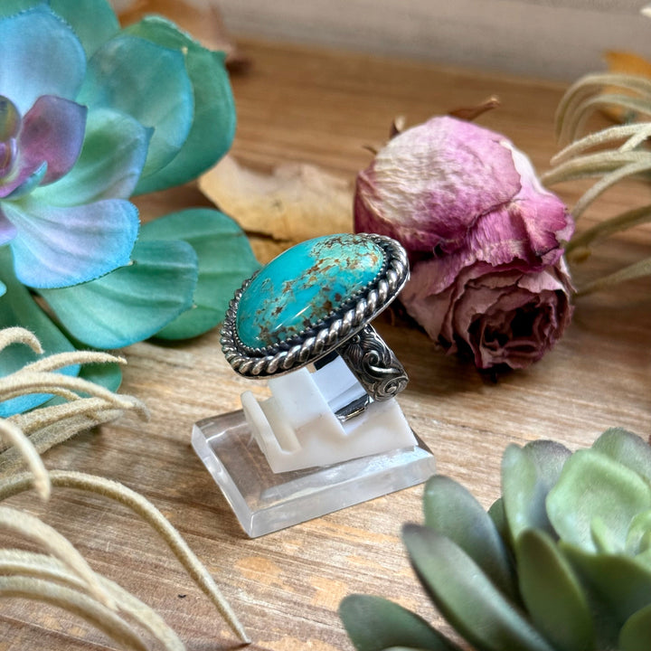 Mj Ring - Turquoise Free Form Adjustable Ring Ring Shopify Collective The Bijoux FAB Jewelry The Bijoux FAB Jewelry
