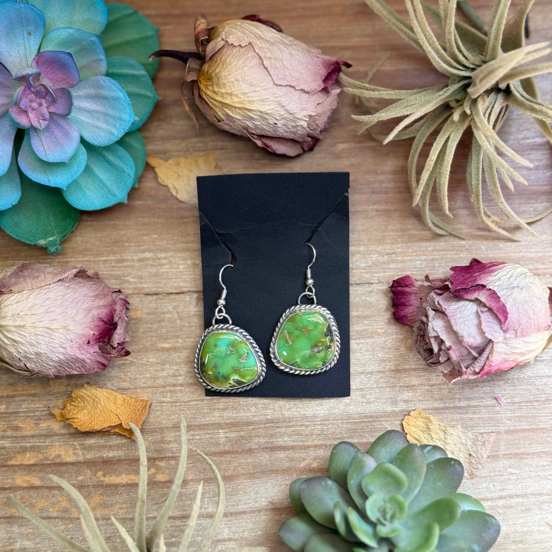 Sterling Silver Sonoran Turquoise Dangle Earrings – Handmade by Artist Jason Ogg Earrings Shopify Collective The Bijoux FAB Jewelry The Bijoux FAB Jewelry