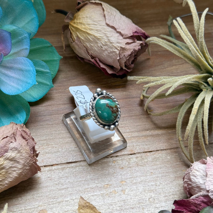 122 - Sterling Silver Royston Turquoise Medicine Man Eye Stamped Stacking Ring by Jason Ogg Ring Shopify Collective The Bijoux FAB Jewelry The Bijoux FAB Jewelry