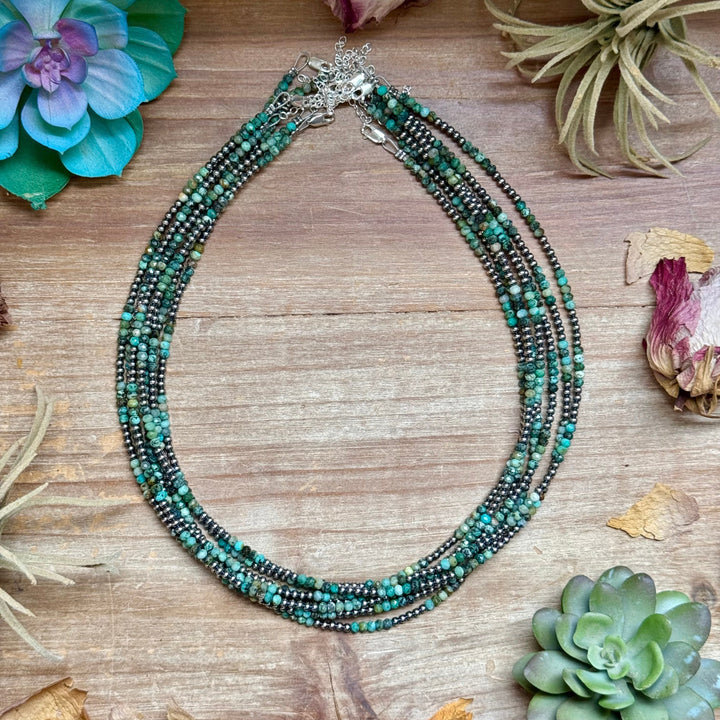 Faceted African Turquoise Necklace – 19" – 3mm Necklaces Shopify Collective The Bijoux FAB Jewelry The Bijoux FAB Jewelry