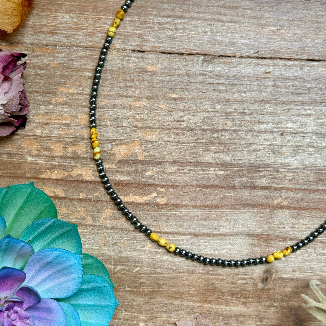16.5” Palomino Turquoise Necklace – Sterling Silver Pearls Necklaces Shopify Collective The Bijoux FAB Jewelry The Bijoux FAB Jewelry
