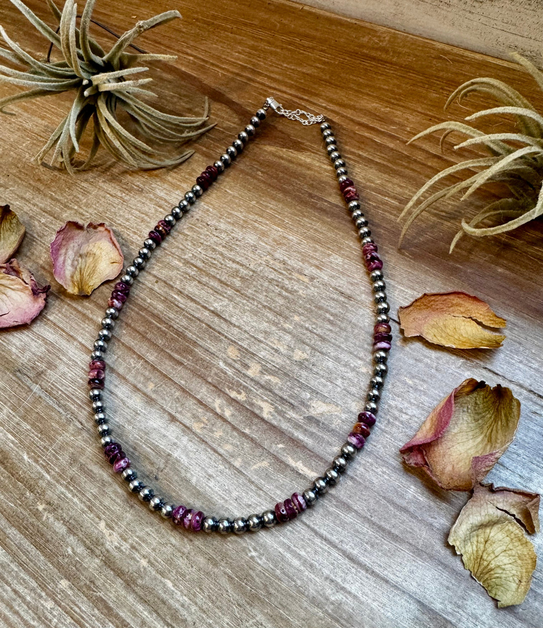 18-Inch Sterling Silver Pearl Necklace with Deep Purple Spiny Oyster – (5mm) Necklaces Shopify Collective The Bijoux FAB Jewelry The Bijoux FAB Jewelry