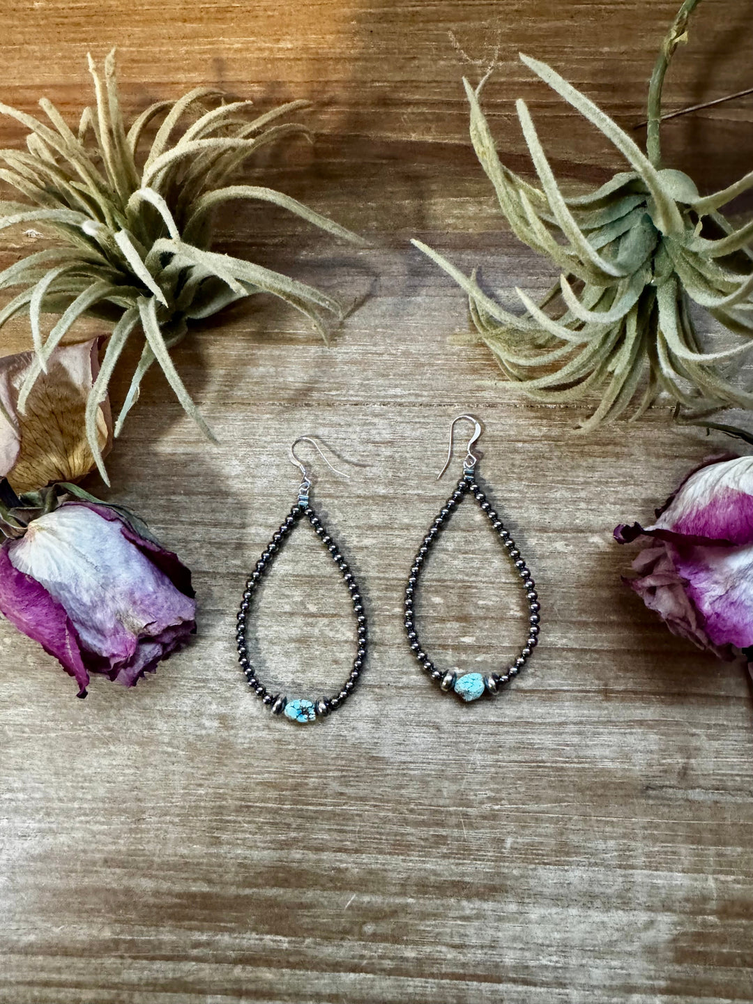 Golden Hill Turquoise Teardrop Earrings – Sterling Silver Earrings Shopify Collective The Bijoux FAB Jewelry The Bijoux FAB Jewelry