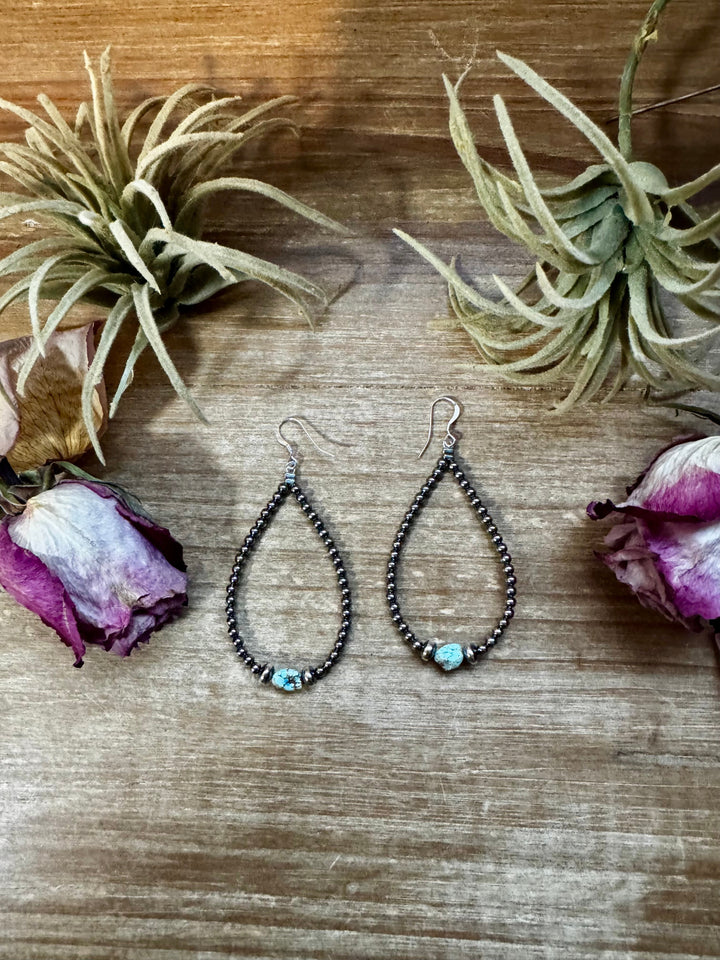 Golden Hill Turquoise Teardrop Earrings – Sterling Silver Earrings Shopify Collective The Bijoux FAB Jewelry The Bijoux FAB Jewelry