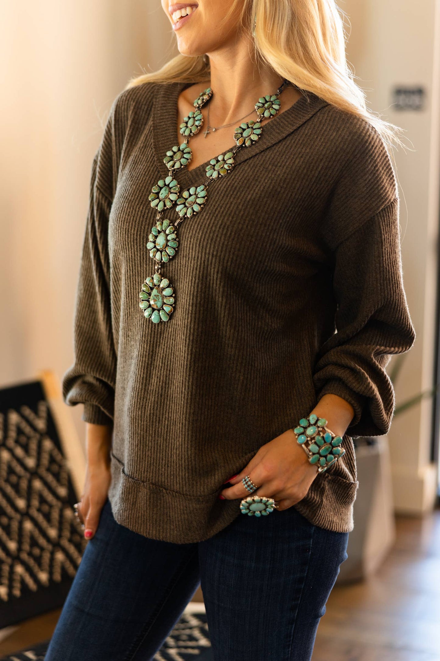 V Neck Tunic Top MHS44 Andrée by Unit