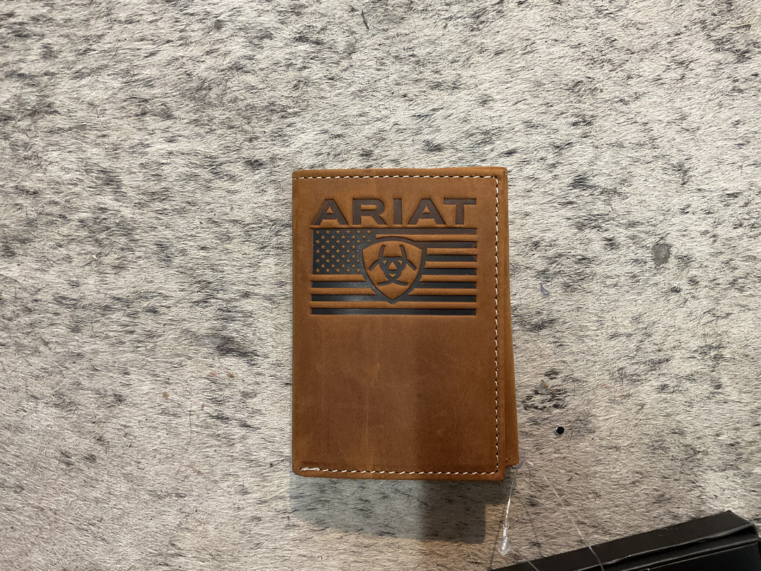 Ariat Trifold Flag Embossed A3570044 Wallet ariat Men's Wallet Ariat