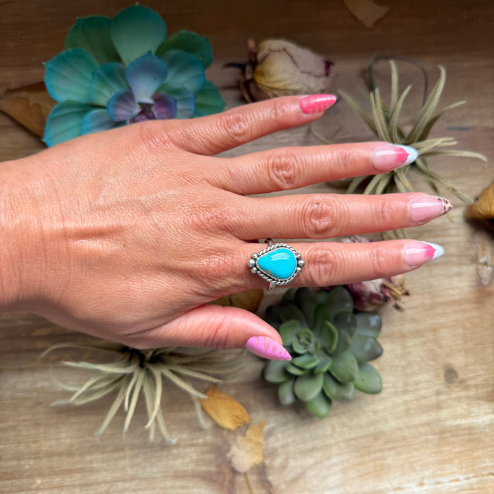 139 - Sterling Silver Royston Turquoise Medicine Man Eye Stamped Stacking Ring by Jason Ogg ring Shopify Collective The Bijoux FAB Jewelry The Bijoux FAB Jewelry