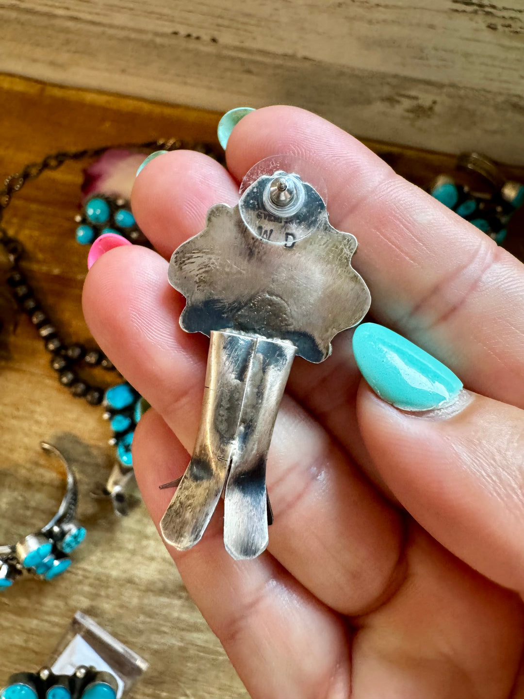 Complete Squash Blossom Set – Kingman Turquoise – Sterling Silver – Navajo Made by Wilson Dawes jewelry set Shopify Collective The Bijoux FAB Jewelry The Bijoux FAB Jewelry
