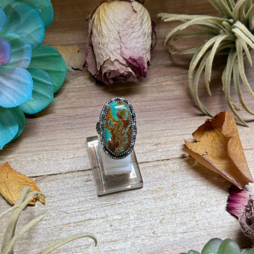 Mj Ring - Oval Turquoise Adjustable Ring Ring Shopify Collective The Bijoux FAB Jewelry The Bijoux FAB Jewelry