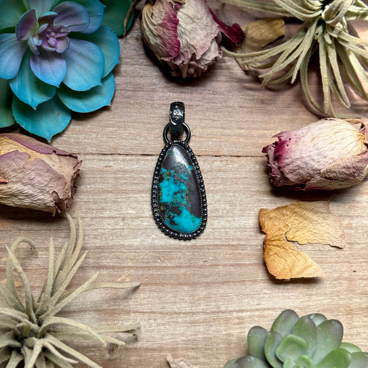 MJ Freeform Turquoise Pendant – Sterling Silver Pendant Shopify Collective The Bijoux FAB Jewelry The Bijoux FAB Jewelry