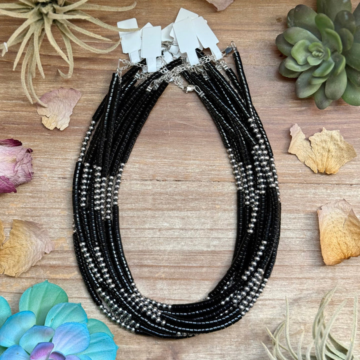16” Black Onyx Necklace – Sterling Silver Pearls Necklaces Shopify Collective The Bijoux FAB Jewelry The Bijoux FAB Jewelry