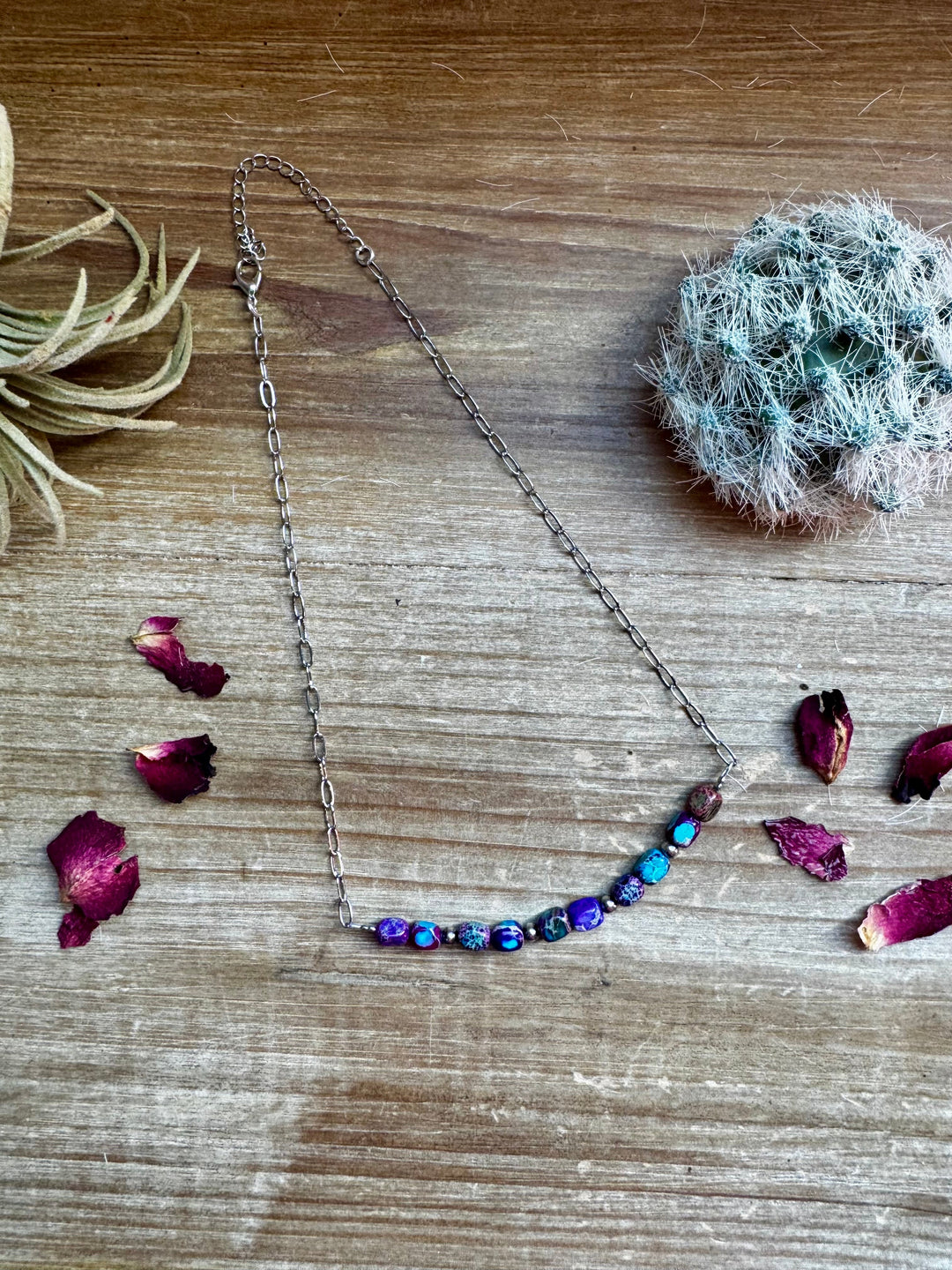 16 inch chain choker and Verascite sea sediment and sterling silver purple Necklaces Shopify Collective The Bijoux FAB Jewelry The Bijoux FAB Jewelry