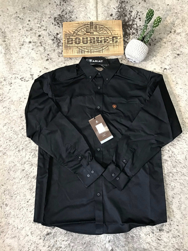 Ariat MNS Solid Twill Classic Fit Shirt BLACK Shirt ariat ariatmens Men's Ariat