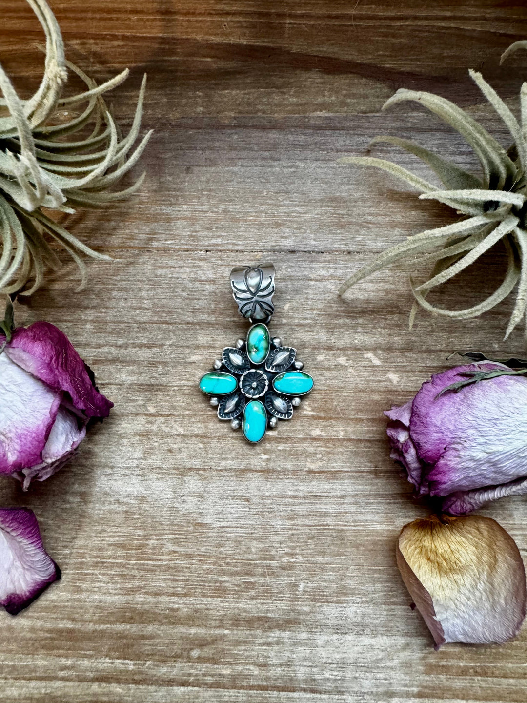 Flower Pendant with Sunderland Gold – Sterling Silver – Native Made by Charles Johnson Pendant Shopify Collective The Bijoux FAB Jewelry The Bijoux FAB Jewelry