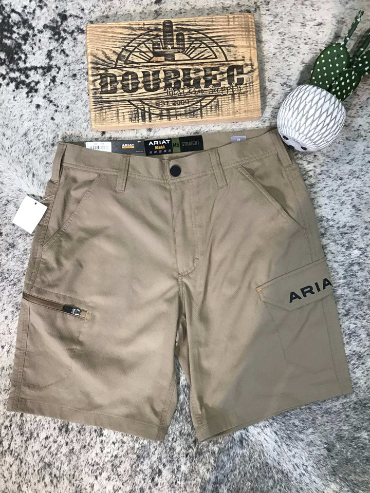 MNS Rebar WorkFlow Ultralight 9" DuraStretch Shorts FIELD KHAKI/FOX HUNTER Shorts ariatmens Ariat