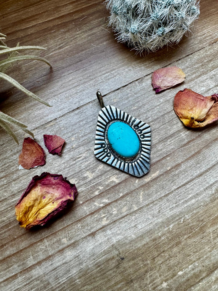 Big Pendant -Turquoise & Sterling Silver Pendant Shopify Collective The Bijoux FAB Jewelry The Bijoux FAB Jewelry