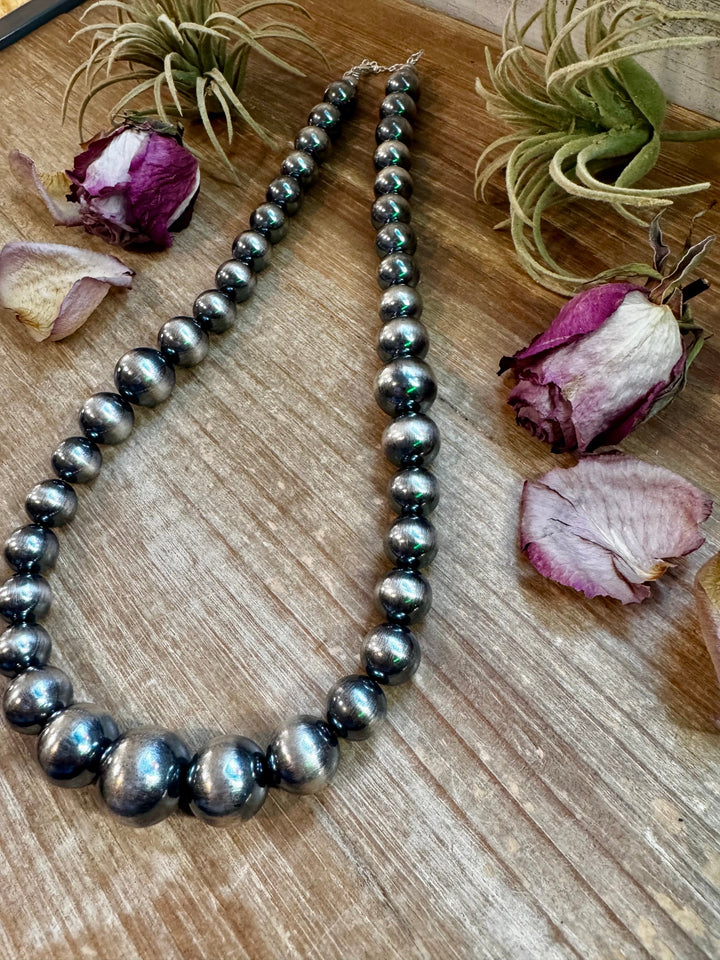 Large Sterling Silver Pearl Necklace – 8mm to 20mm Graduated Necklaces Shopify Collective The Bijoux FAB Jewelry The Bijoux FAB Jewelry
