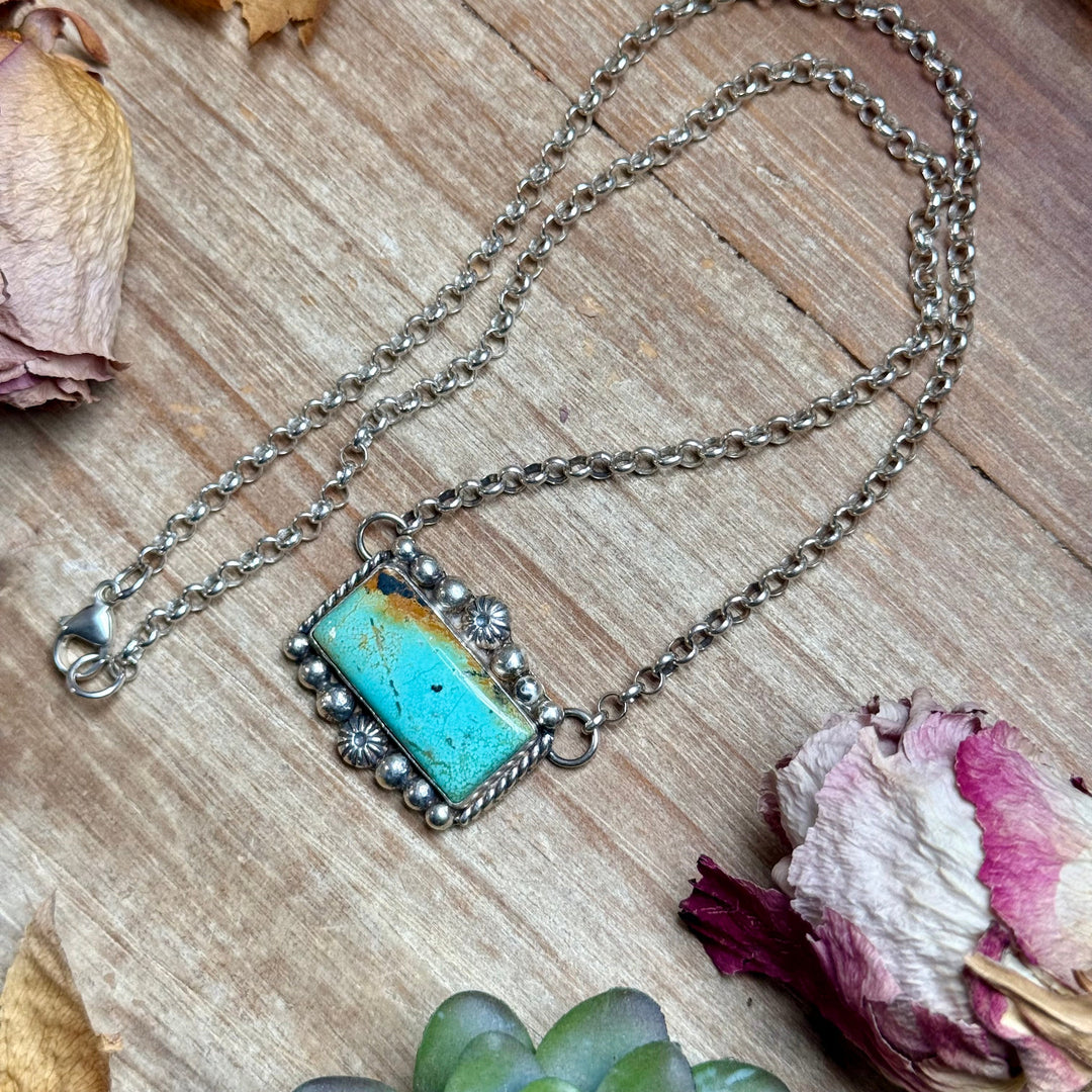 103 - Sterling Silver Blackjack Turquoise Bar Necklace by Jason Ogg Necklaces Shopify Collective The Bijoux FAB Jewelry The Bijoux FAB Jewelry