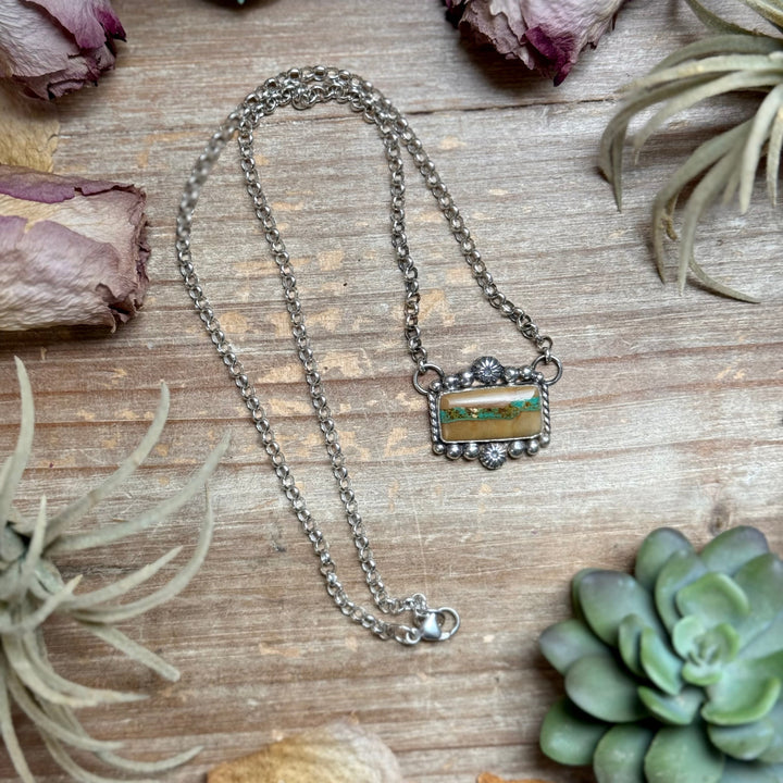 100 Ribbon Royston Turquoise Bar Necklace – Sterling Silver Necklaces Shopify Collective The Bijoux FAB Jewelry The Bijoux FAB Jewelry