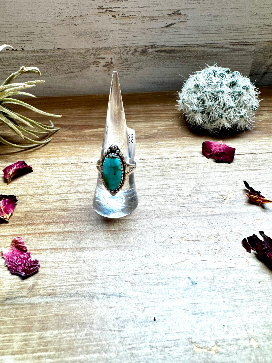 Ring size 7 & 8.5- long kingman turquoise and sterling silver ring Shopify Collective The Bijoux FAB Jewelry The Bijoux FAB Jewelry