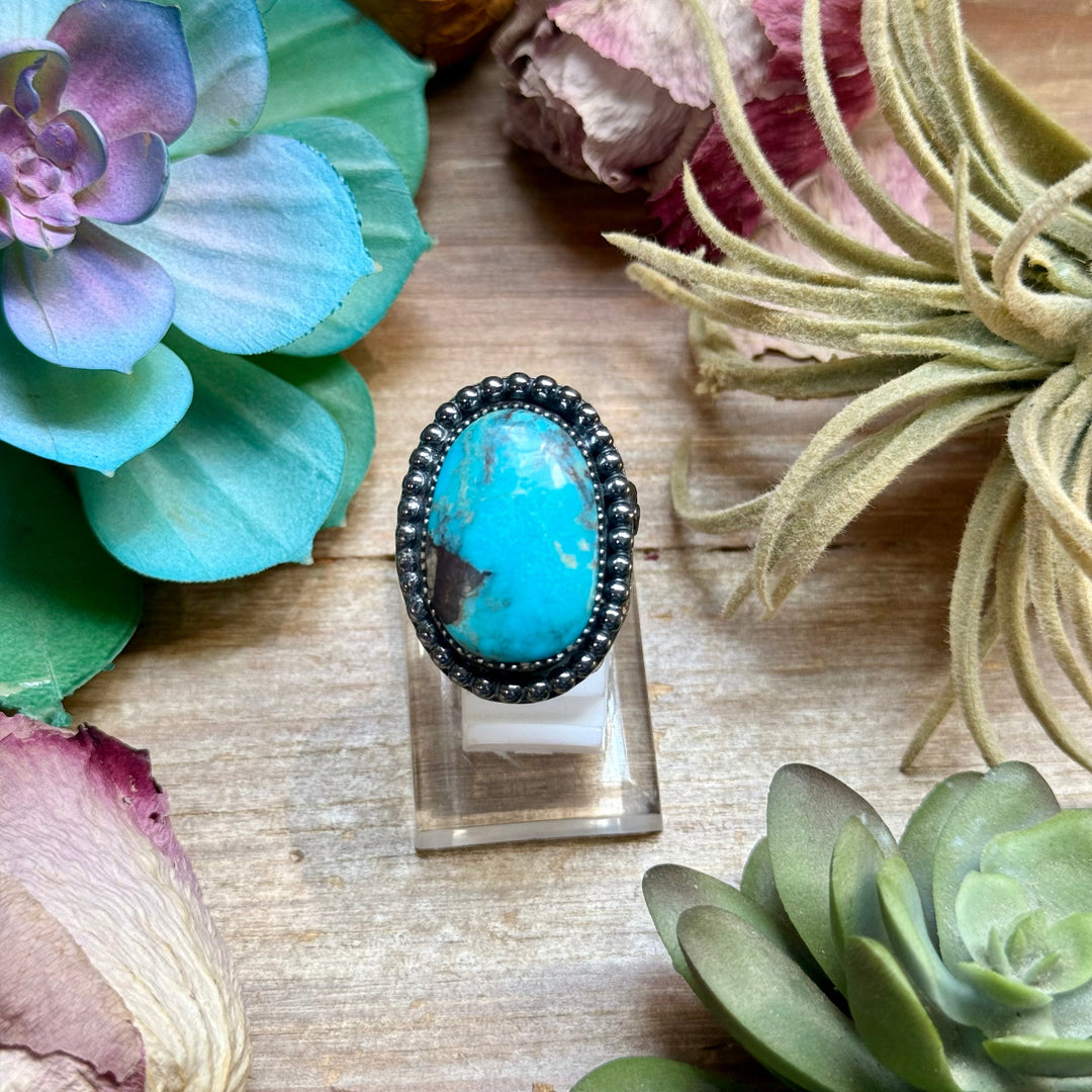 MJ Ring - Turquoise Oval Adjustable Ring Ring Shopify Collective The Bijoux FAB Jewelry The Bijoux FAB Jewelry