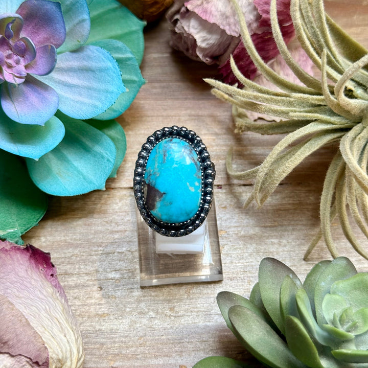 MJ Ring - Turquoise Oval Adjustable Ring Ring Shopify Collective The Bijoux FAB Jewelry The Bijoux FAB Jewelry