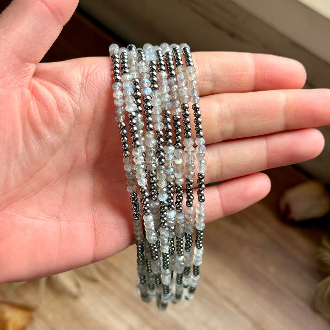 Faceted Moonstone Necklace – 19" 3mm Necklaces Shopify Collective The Bijoux FAB Jewelry The Bijoux FAB Jewelry