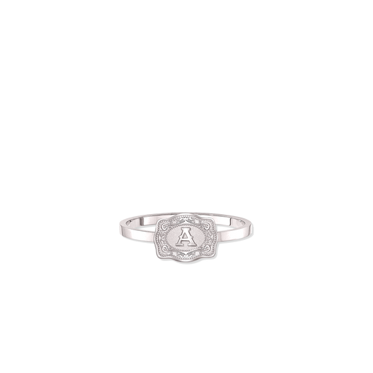 NEW SpurWest Ultra Mini Belt Buckle Ring (Initial) - Silver A 6 Silver SpurWest