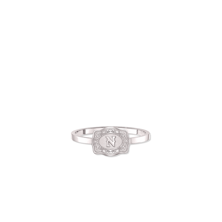 NEW SpurWest Ultra Mini Belt Buckle Ring (Initial) - Silver SpurWest