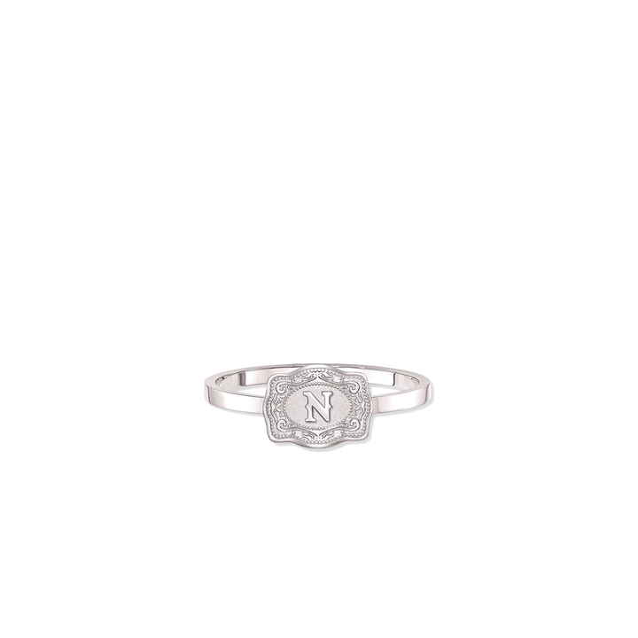 NEW SpurWest Ultra Mini Belt Buckle Ring (Initial) - Silver SpurWest