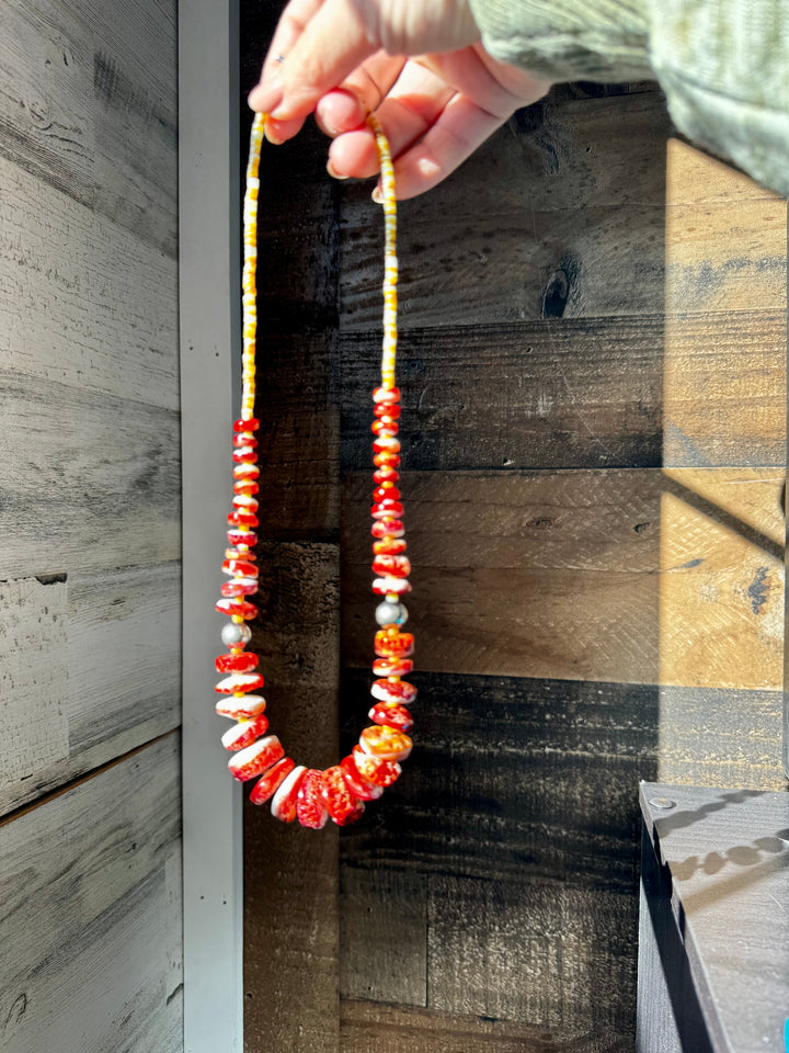 22 Inch red spiny and sterling silver pearls Necklaces Shopify Collective The Bijoux FAB Jewelry The Bijoux FAB Jewelry