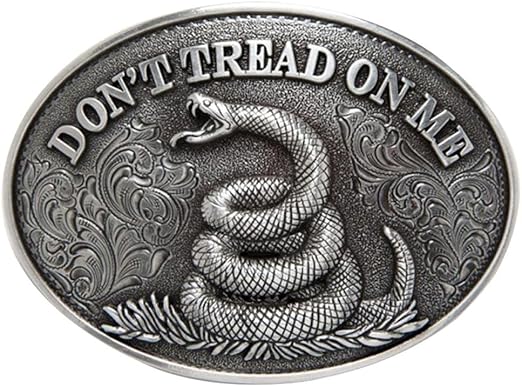 Nocona Men's "Don't Tread On Me" Oval Buckle with Snake Motif Belt Buckle M&F
