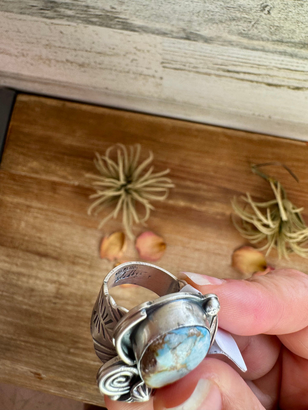 Golden Hill Turquoise Sterling Silver Ring – Size 9.5, One of a Kind ring Shopify Collective The Bijoux FAB Jewelry The Bijoux FAB Jewelry