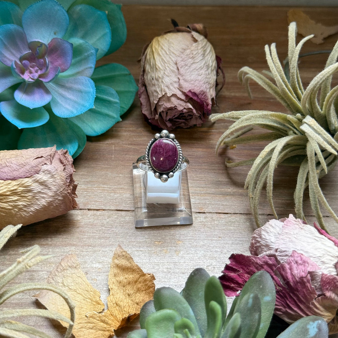 143 - Sterling Silver Purple Spiny Oyster Medicine Man Eye Stamped Stacking Ring by Jason Ogg Ring Shopify Collective The Bijoux FAB Jewelry The Bijoux FAB Jewelry
