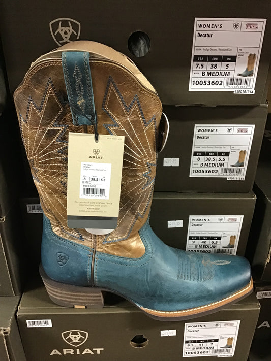 Ariat Women's Decatur in Indigo Dreams/Pearlized Tan 10053602 Boots ariatfootwear Women's Double C Western Supply