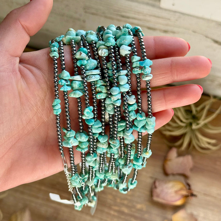 16.5” Sky Blue Lone Mountain Turquoise Nugget Necklace – 3mm Sterling Silver Pearls Necklaces Shopify Collective The Bijoux FAB Jewelry The Bijoux FAB Jewelry