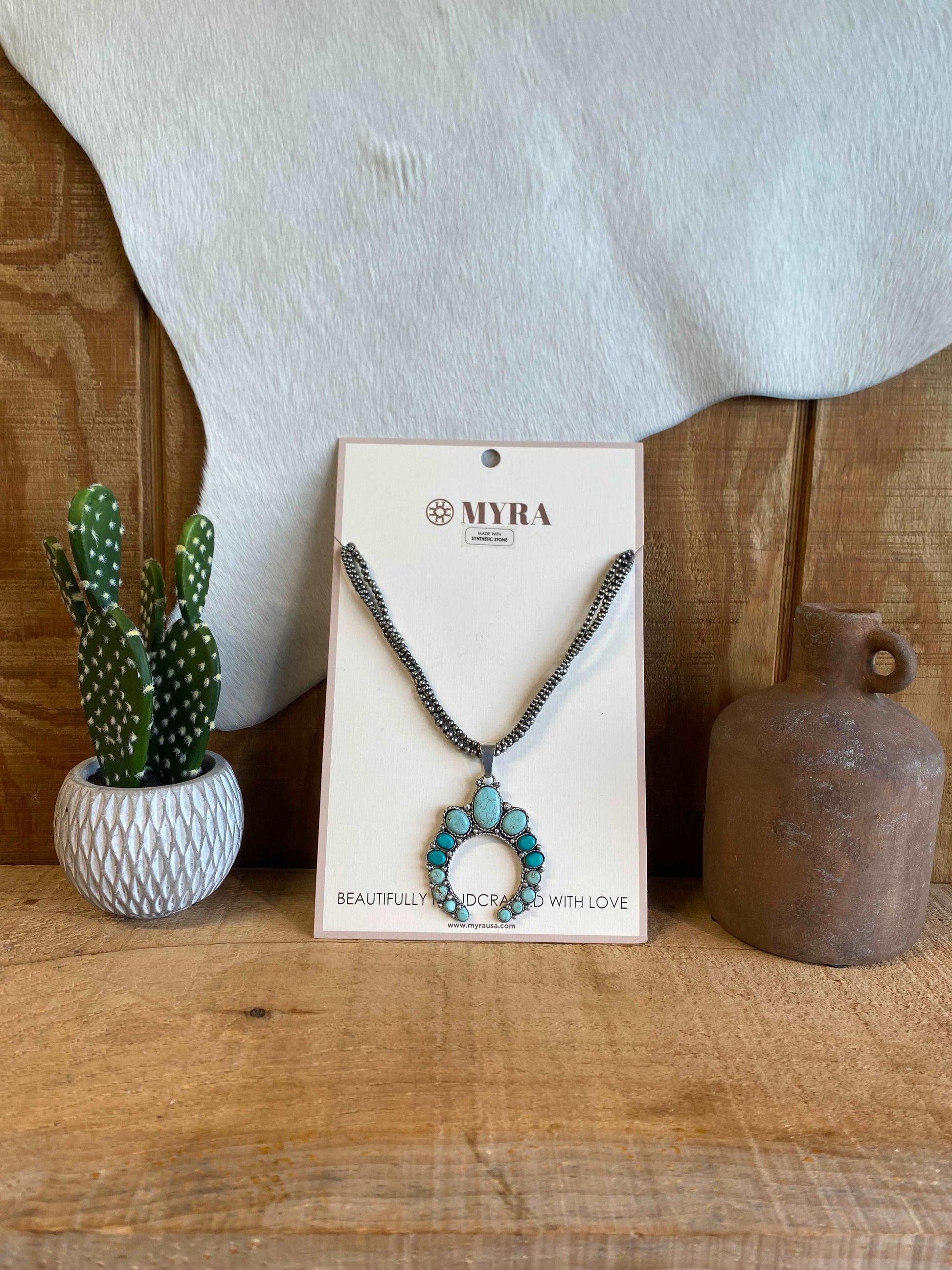 Myra Rio Verde Squash Blossom Necklace JEWELRY Myra