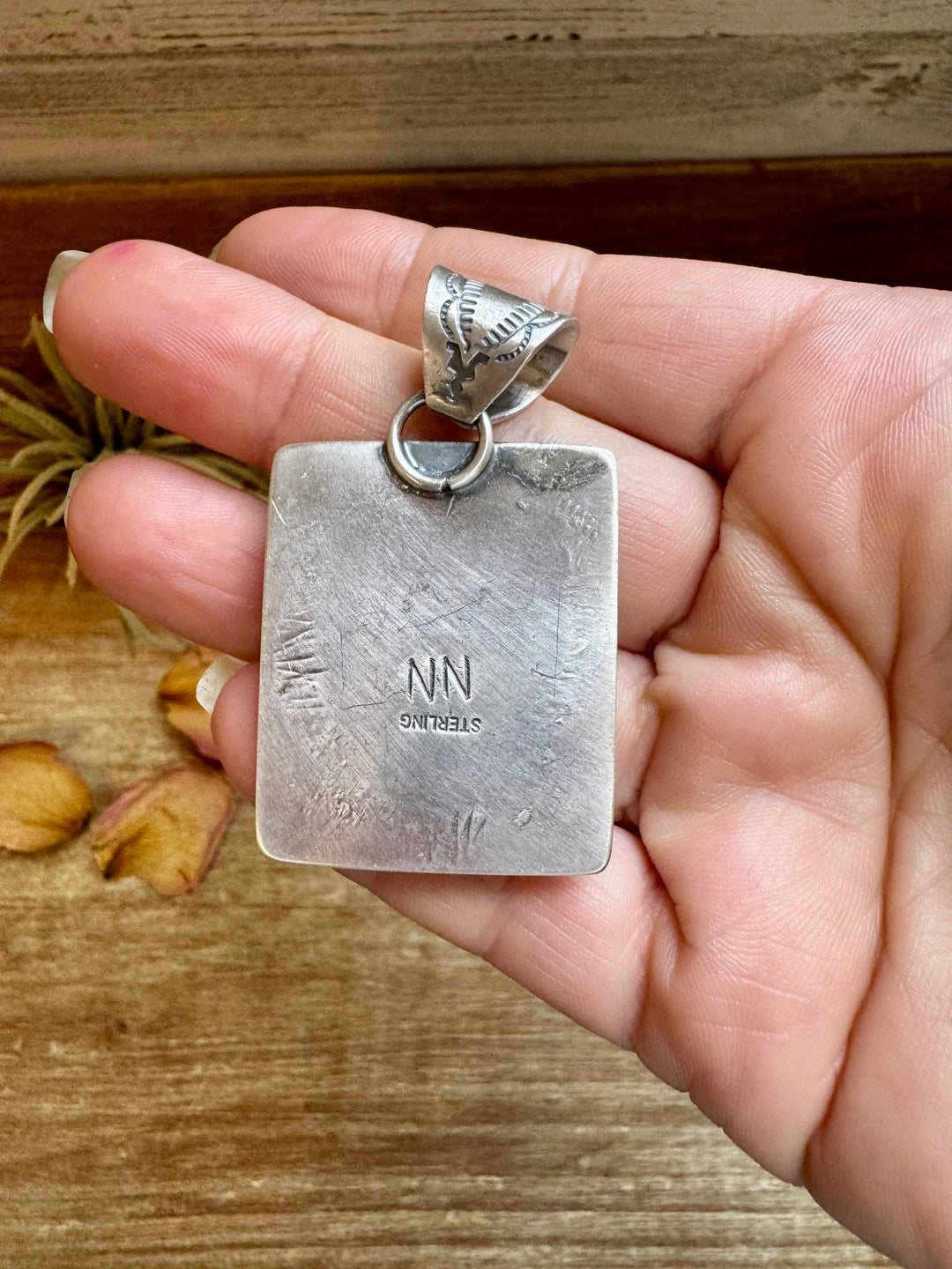 Golden Hill Turquoise Pendant – Navajo Handmade by Ned Nez, Sterling Silver Pendant Shopify Collective The Bijoux FAB Jewelry The Bijoux FAB Jewelry