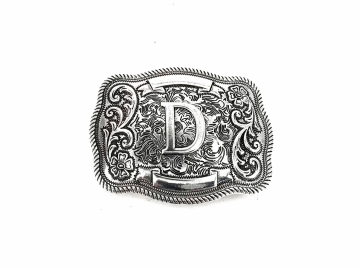 Western Filigree Initial Belt Buckle SX1014T Belt Buckle D Belt Buckle Men's Women's Snowing West