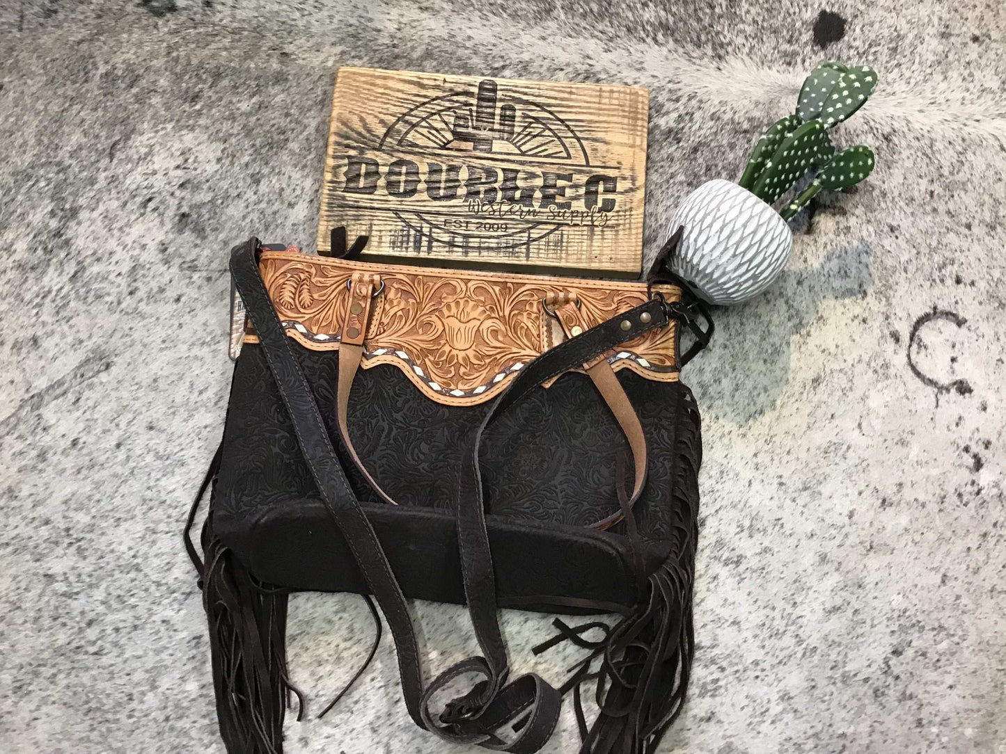 Tote Embossed Genuine Western Leather Women Bag Purse Women's american darling