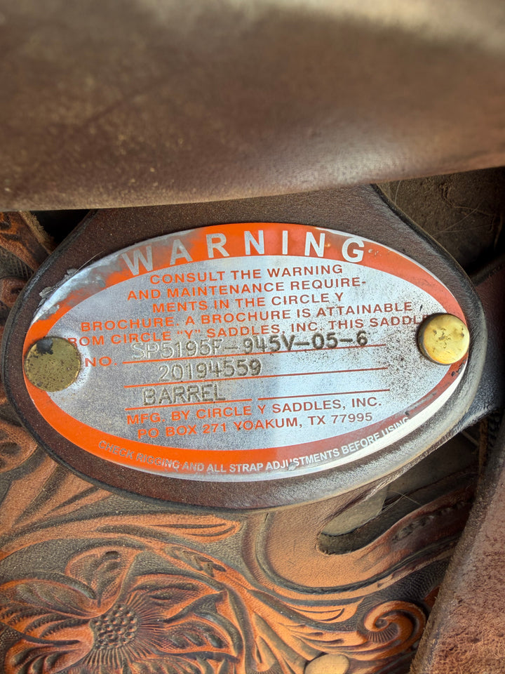 14.5” Circle Y Horse Tack World Barrel Saddle Double C Western Supply